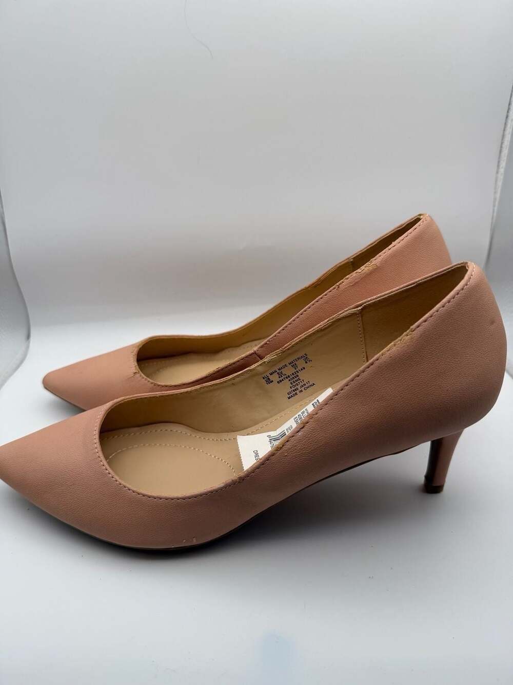 Womens Tan Pointed Toe Heels Size 10 Kitten Heel Nude Pumps